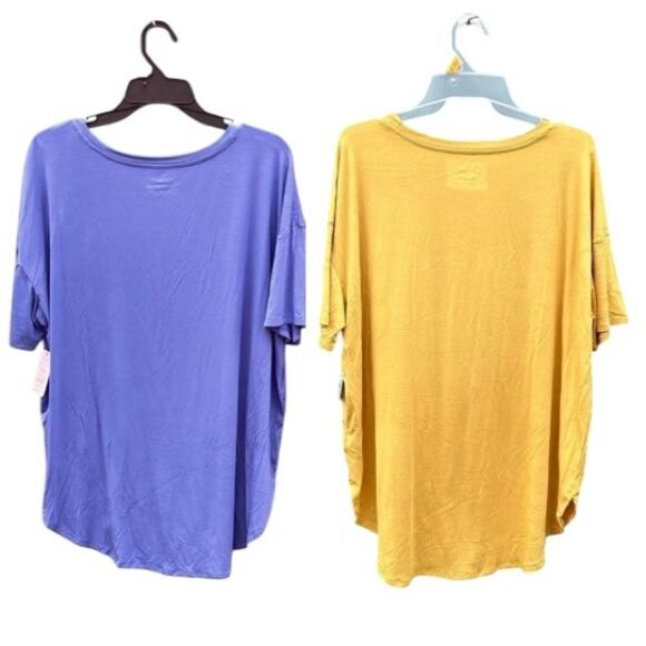 Elongated Soft Crewneck Tunic T-Shirts 2-Pack Size L - Picture 2 of 7
